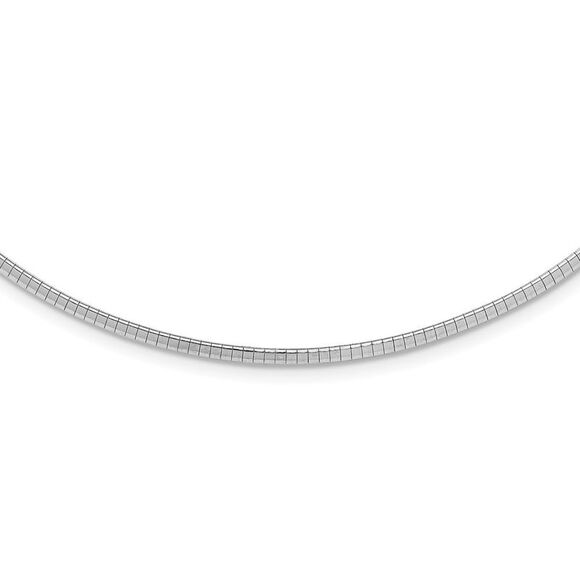 Kazi Luxury Sterling Silver Rhodium-plated 2mm with 2in Extention Cubetto Chain